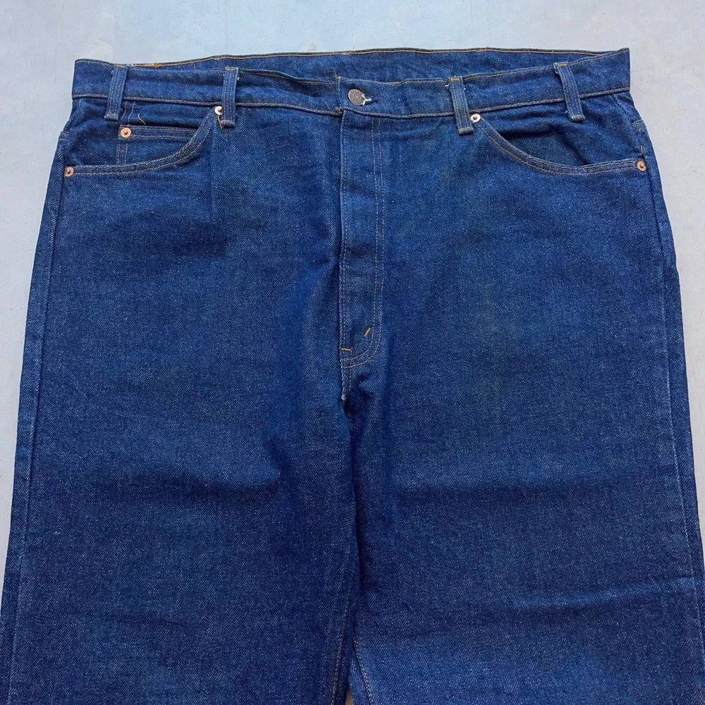 Vintage Levi's 517 Saddleman Boot Cut Raw‎ Denim Jeans Size 42x32 (Fits 42x30)